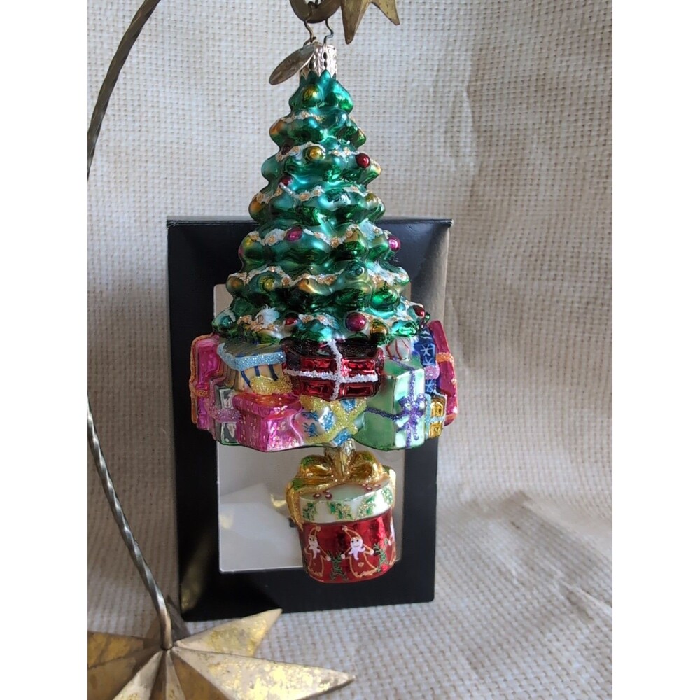 Vintage Christopher Radko Ornament CHRISTMAS TREE FANTASY with Hanging Gift